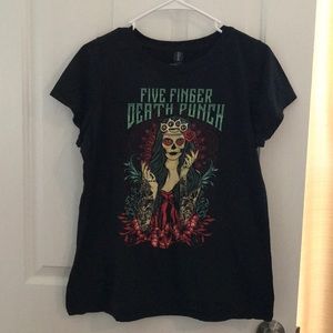 Black Hot topic Five Finger Death punch shirt